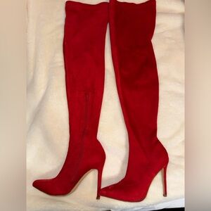 Liliana Red Heeled Boots